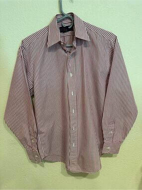 Ralph Lauren Women’s Blouse with Red and White Stripes—Size 8